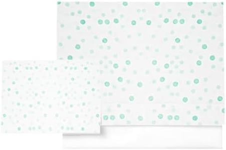 Various-Juego De Sábanas para Cuna 60 x 120 cm, Ropa de Cuna,100% Algodón Extrasuave Fafricado en Europeo-(Bajera+encimera+Funda Almohada) Estampado Luna Verde/Blanco