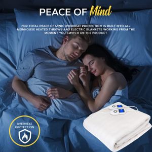 MONHOUSE King Size Electric Blanket – Soft Heated Bed Cover