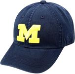 Michigan Collegiate Adjustable Hats, Michigan M Navy, One size