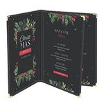 Flexzion Menu Covers 8.5x11 inch Black Triple Fold Book Style Holder with 3 Page 6 View Protective Corner for Restaurant Hotel Deli Cafes Bars Pubs