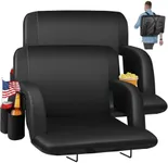 HOPERAN 25" Stadium Seats for Bleachers with Back Support 2 Pack, Half-fold Portable Bleacher Chairs with Back and Cushion, 600D Waterproof Reclining Extra Wide Bleacher Seat for Outdoor Sports
