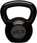 amazon basics Enamel Cast Iron Kettlebell - 18 kg, Black