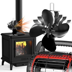 ZHENGXOO Heat Powered Wood Stove Fan,4-Blade Fireplace Fan for Wood Burning Stove,Heat Powered Stove Fan for Gas/Pellet/Wood Burning Stove Non-electric, Eco-Friendly and Save Energy