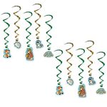Beistle 10 Piece Woodland Friends Whirls Party Decor, 34" to 40", Multicolor