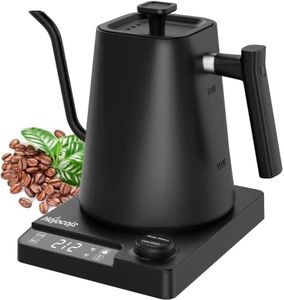 Hervidor Agua Eléctrico,Tetera Gooseneck,Pour Over Kettle & Coffee Kettle,100% Acero Inoxidable,Calentamiento Rápido de 1200W,1 Litro, Negro