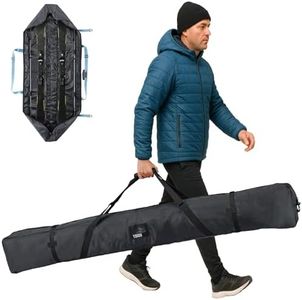 Tough Outfitters Ski Bag for Men and Women - Ski Bag for 1 Pair of Skis and Poles with Zipper, 2 Straps with Buckles and Carrying Handle - 2 Sizes