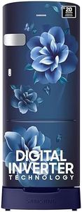 Samsung 223 L, 3 Star, Digital Inverter, Direct-Cool Single Door Refrigerator (RR24D2Z23CU/NL, Camellia Blue, Base Stand Drawer)