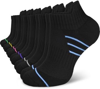 Compression Ankle Socks for Women, Black Low Cut Running Socks for Athletic Workout Cushion