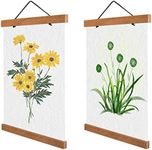 2 Pack A4 Poster Frame Hangers, Light Wood Wooden Frame Hanger, Magnetic Poster Hanger, Wooden Poster Frame Hanging Kit for Posters, Pictures, Art Prints, Photos, Maps, Scrolls, Canvas Artwork