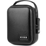 OZCHIN Smell Proof Bag with Combination Lock Odorless Carbon Lined Hard PU Stash Box Odor Proof Container Medicine Organizer Case Travel Carrying Storage Bag, Gifts for Men Women