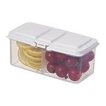 LunaTrends Refrigerator Organizer Set with Crispy Cereal Dispenser and Clear Storage Bin - White - Small Size