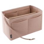 NEPAK Bag Organiser Insert,Felt Handbag Organiser for Tote Bag,Perfect for Speedy Neverfull Tote(Beige,L)