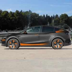 Exterior Vinyl Wrap for Juniper Side Vinyl Sticker Decal for Model Y 2026 Gradient Orange DIY Upgrade Wrap for Model Y Juniper(2025.03+)