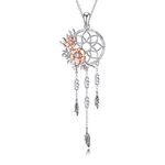 MBSUUH Dream Catcher Necklace 925 Sterling Silver Synthetic Moonstone/Crystal Pendant Dreamcatcher Cremation Jewelry Gifts for Women, Metal, Cubic Zirconia