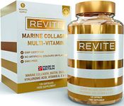 Marine Collagen Capsules 2000mg, Hyaluronic Acid, Silica, Biotin, Vitamin A, E & C Hair, Skin, Nails & Joint Tablets Natural Peptide Multivitamin Supplement
