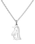 Yooborn Spirit Animals Stainless Steel Necklace Penguin Pendant Luck Jewelry Christmas birthday Gifts for Women teen Girls.