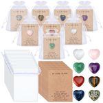 Humyoun 50 Sets Celebration of Life Favors Pocket Token Bulk Cards with Heart Shape Natural Stones Organza Bags Keepsake Sympathy Thank You Gifts for Memorial Party Supply Funeral Guest Return Favors