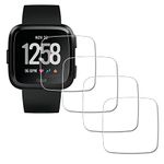 iDaPro Screen Protector for Fitbit Versa Lite Edition/Fitbit Versa Smart Watch [4 Pack] Tempered Glass Anti-Scratch Bubble-Free Easy Installation