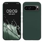 kwmobile Case Compatible with Google Pixel 9 / Pixel 9 Pro Case - Slim Protective TPU Silicone Phone Cover - Moss Green