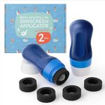 IMPRESA 2-Pack Refillable Sunscreen Applicator for Kids and Adults, Roll on Sunscreen Lotion Dispenser with Sponge Applicator, No Mess Application, Includes Extra Sponges, Easy Sunblock Coverage