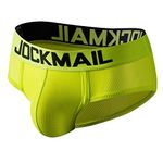 JOCKMAIL Mens Briefs Underwear Rainbow Comfort Men Underwear Briefs Men Underpants (Large, YELLOW)