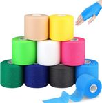 9 Pieces Foam Underwrap Bandage Sports Pre- wrap Foam Athletic Tape Sports Tape for Ankles Wrists Hands and Knees, 2.75 in x 30 Yards (Multicolors)