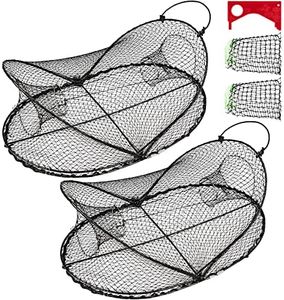 QualyQualy 2PCS Crawfish Trap, Crab Traps for Blue Crabs Crayfish Crawdad Trap Minnow Bait Trap Fish Nets Crab Pots for Creeks Lakes