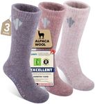 Heat equation Alpaca Socks for Men and Women, Heavyweight Thermal Thick Warm Alpaca Wool Boot Sock for Hunting, Hiking, Moisture Wicking M Dusty Rose&Mystic Purple&Amaranth Purple