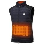 Ourtdoor Men Vest Heated Gilet YKK Zipper Veste Chauffante Super Warm 5M Cotton Filling Jacket Comfortable Winter Hoodies With Power Battery Pack Foldable to Travel Camping Wearing