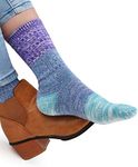 VERO MONTE 4Pairs Cotton Socks for Women -Womens Slouch Socks Cotton Crew(7-9.5)