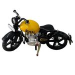 APAV Die Cast Metal Bullet Bike Motorcycle Scale Model Prototype Miniature Showpiece Toy with Side Stand for Birthday Gift I Kids I Adult(Yellow)