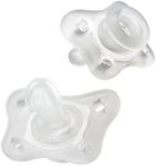 Chicco PhysioForma 100% Soft Silicone Mini One Piece Pacifier for Babies Aged 0-2 Months | BPA & Latex Free | Reusable Sterilizing Case | Clear, 2pk