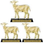 Misdary 3 Pcs Goat Trophy Recognition Acrylic Funny Goat Office Awards with Engraving Appreciation Employee of the Year Trophy for Coworker Boss Friends Winner Gift, 5.31''