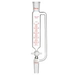 stonylab Pressure Equalizing Graduated Addition Funnel, Borosilicate Glass Dropping Funnel 24/40 Joint 50ml with PTFE Stopcock for Laboratory (50ml)