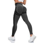 ShinyStar Yoga Pants for Women High Waist Butt Lift Seamless Gym Leggings Tummy Control Workout Running Dark Grey M