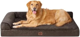 EHEYCIGA Memory Foam Orthopedic XL Dog Bed, Washable Dog Bed with Waterproof Lining Removable Cover, Extra Large Dog Bed Sofa with Nonskid Bottom XLarge Pet Couch Bed, 44x32 Inches, Brown