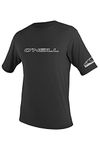 O'Neill UV Sun Protection Mens Basic Skins Short Sleeve Tee Sun Shirt Rash Guard, Black, Small