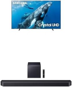 Samsung 98-Inch Class 4K Crystal UHD DU9000 Series HDR Smart TV, Object Tracking Sound Lite (UN98DU9000, 2024 Model) Q-Series Soundbar HW-Q900F 7.1.2 ch Subwoofer (2025 Model)
