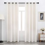 Cream White Velvet Curtains 90 inches Long Soft Velvet Curtains Grommet Velvet Thermal Insulated Curtains Window Treatment for Bedroom Light Filtering Velvet Drapes Set of 2 Panels Cream