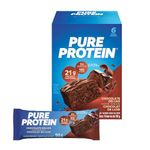 Pure Protein Bars - Nutritious, Gluten Free protein bar, made with Whey protein blend - low sugar, protein snack. Deliciously satisfying. Chocolate Deluxe (Pack of 6) (Packaging May Vary)