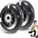 2 Pieces Skateboard Wheels 80mm LED Flashing Wheels, Micro Rear Wheels, Maxi Micro Rear Wheels, Replacement Wheels, Kids Scooter Accessories Wheels for Children Toddlers Boys and Girls