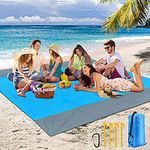 Beach Blanket, 83"×79" Extra Large Sandproof Waterproof Oversized Beach Mat for 5-8 Adults, Quick Drying Lightweight Picnic Blankets for Camping, Travel, Festival, Hiking