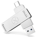 iDiskk 128GB 500mb/S Portable SSD Flash Drive Photo Stick for iPhone 15 or 15 Plus/15 Pro/15 Pro Max,USB C iPad, MacBook,Laptops,Android Phones&Windows PC,ONE-Click Backup Photos &Videos