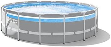 Intex 26729EH 16 Foot by 48 Inch Clearview Prism Frame Above Ground Swimming Pool with Filter Pump, Easy Set Up and fits up to 6 People
