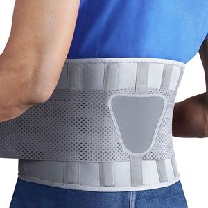 FEATOL Back Brace for Lower Back Pain, Breathable Back Support Belt for Women & Men with Lumbar Pad, Lumbar Support Belt for Heavy Lifting & Work, Scoliosis, Grey, 4XL (Circumference:63-68")