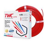 TWC Lite Red 1.5 SQMM 90 METER | Copper Wire | HRFR (Heat Resistant Flame Retardant) Lead-Free Cable | Low Smoke Halogen-Free Wire for Home & Industrial Electrical Wiring