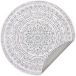 SONGMICS HOME Area Rug, 3.9 ft Dia. Round Rug for Bedroom, Non-Slip Carpet, Home Decor, for Living Room, Bedside, Single Sofa, Study, Machine Washable, Boho Style, Dove Gray UTAR051G01