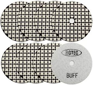 BGTEC 4 Inch Dry Diamond Polishing Pads Set,8 Pieces Pads Kit White Buff for Granite Marble Stone Quartz Tiles Concrete Floor Edges Countertop Polishing