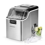 EUHOMY Ice Cube Maker Machine Countertop-2 Ways to Add Water, 24kg/Day, 24 Pcs Ready in 13 Mins, Self-Cleaning Portable ice maker with Ice Scoop & Basket, Perfect for Home/Kitchen/Office/Bar