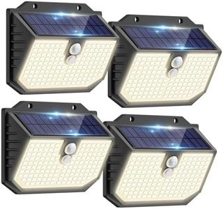 nipify Outdoor Solar Lights,Upgraded 5000K Neutral Solar Security/Wall Light, 3 Modes Motion Sensor and IP65 Waterproof Solar Lights Outdoor Garden for Outside Driveway Porch Garage Backyard (4 Pack)